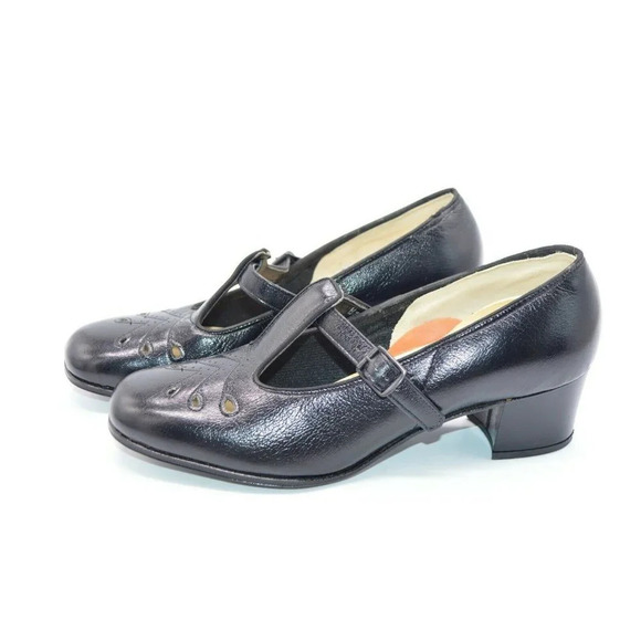 P.W.Minor Orthopedic Black Mary Jane Buckle Heel 7 - Picture 5 of 9